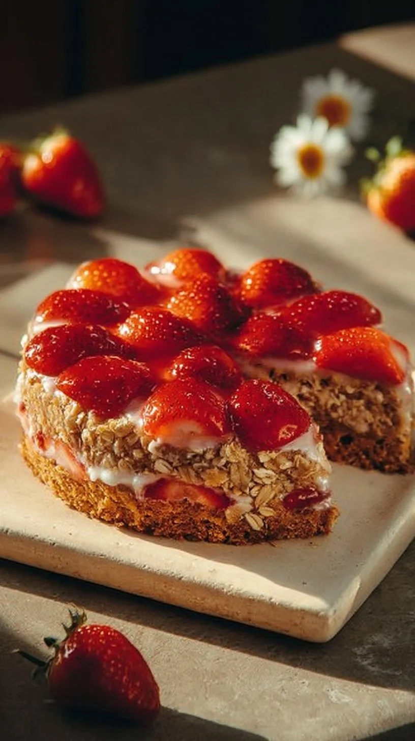 Haferflocken-Erdbeer-Kuchen