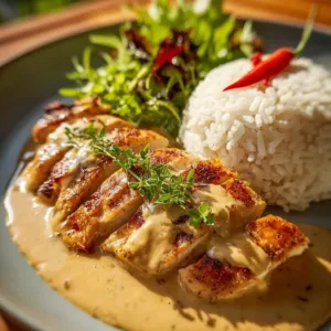 Leckeres Honig-Senf-Hähnchen frisch aus dem Ofen serviert.