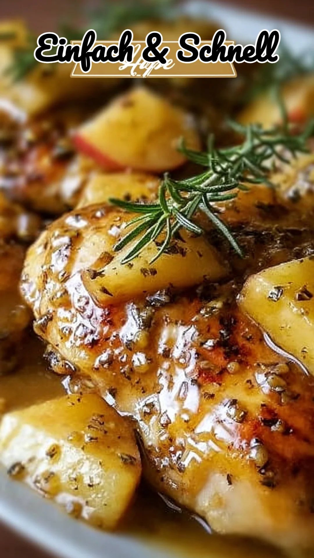 Honig-Senf Hähnchen mit Äpfeln
