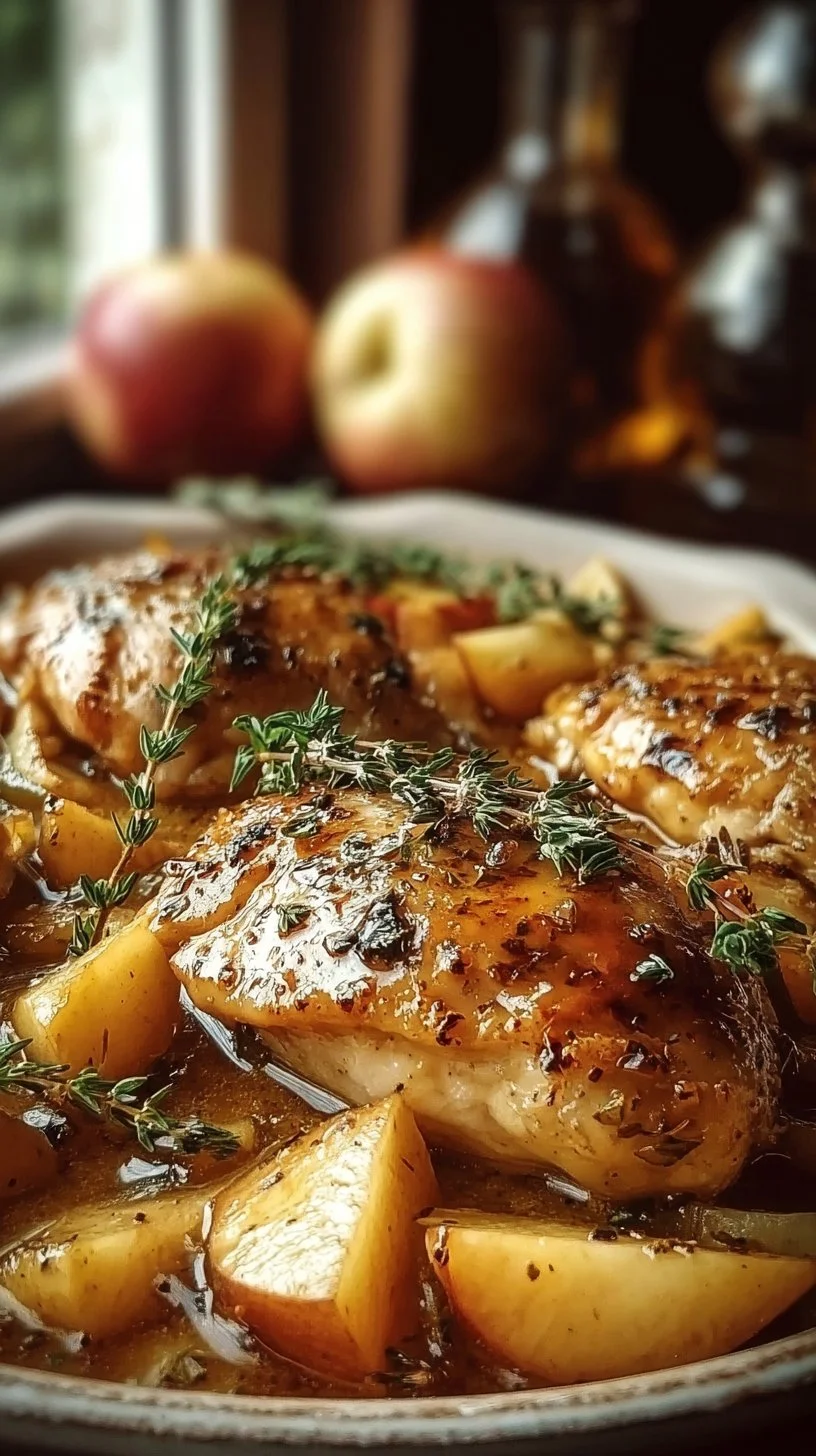 Honig-Senf Hähnchen mit Äpfeln
