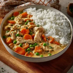 Schnelles und einfaches Hühnerfrikassee Rezept mit Gemüse und Hähnchen