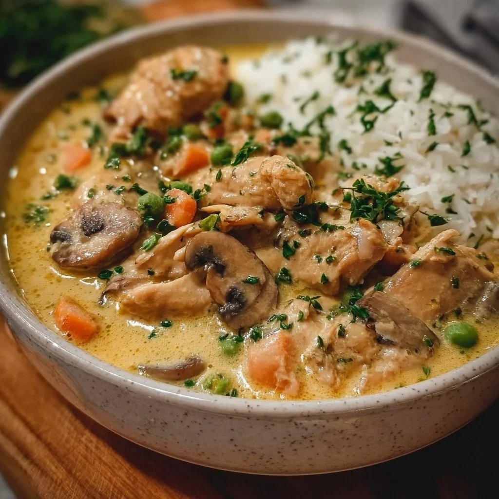 Hühnerfrikassee Rezept - schnell und einfach