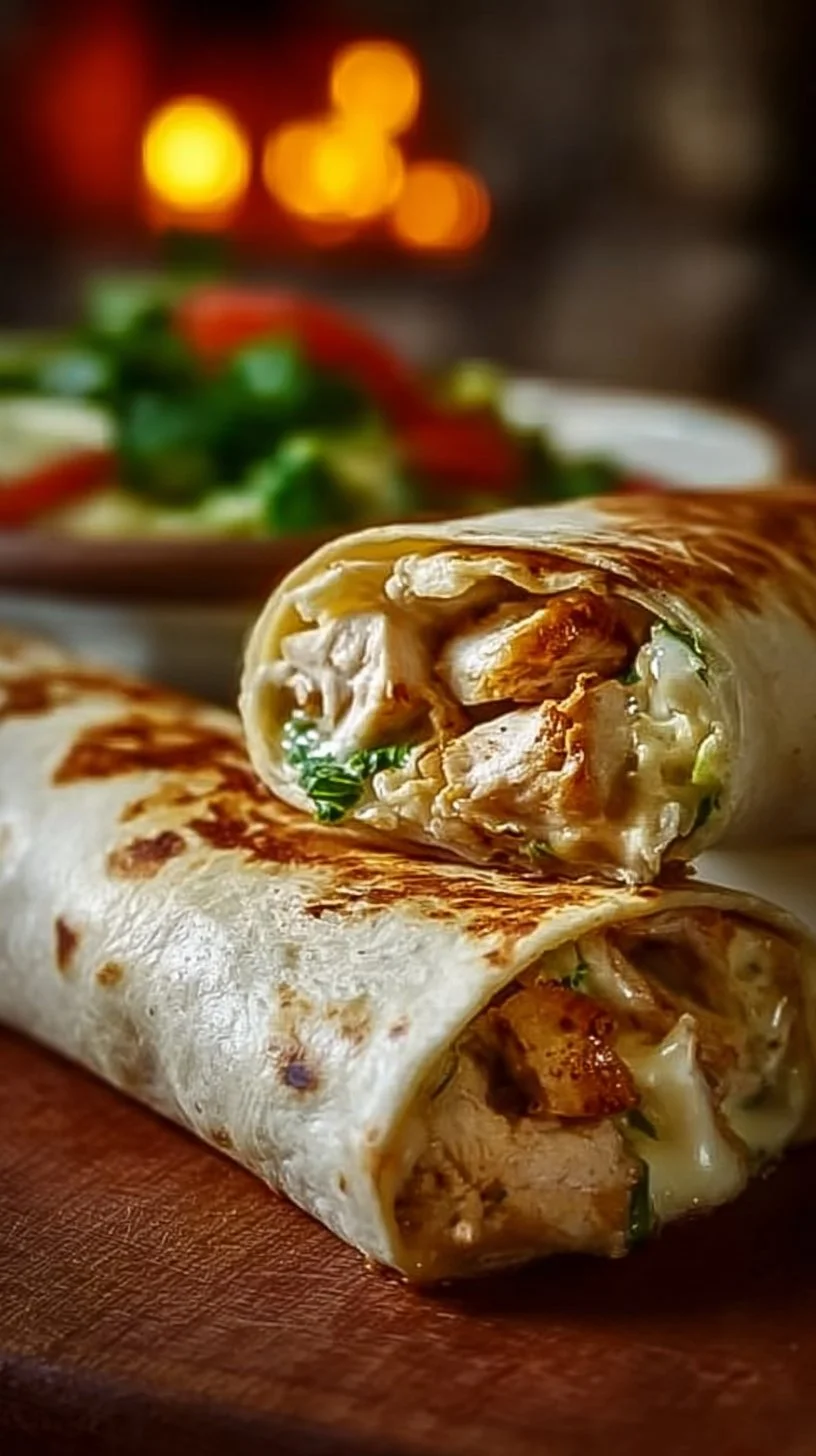 Käse-Knoblauch-Hähnchen-Wraps