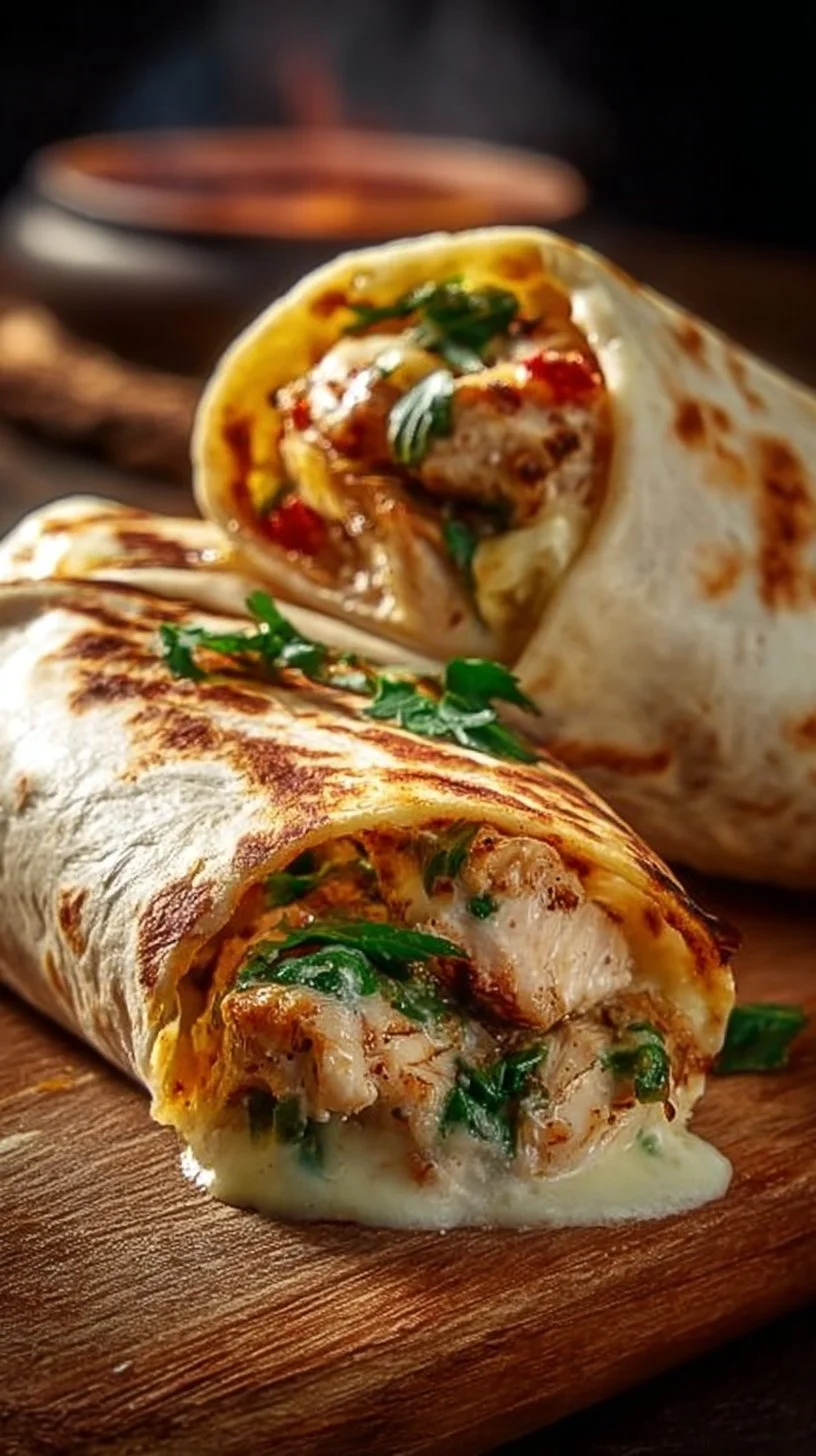 Käse-Knoblauch-Hähnchen-Wraps