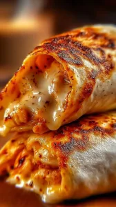 Käse-Knoblauch-Hühnchen-Wrap gefüllt mit saftigem Hühnchen und würzigem Käse