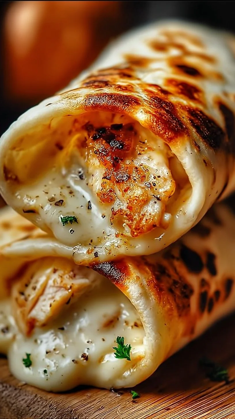 Käse-Knoblauch-Hühnchen-Wraps