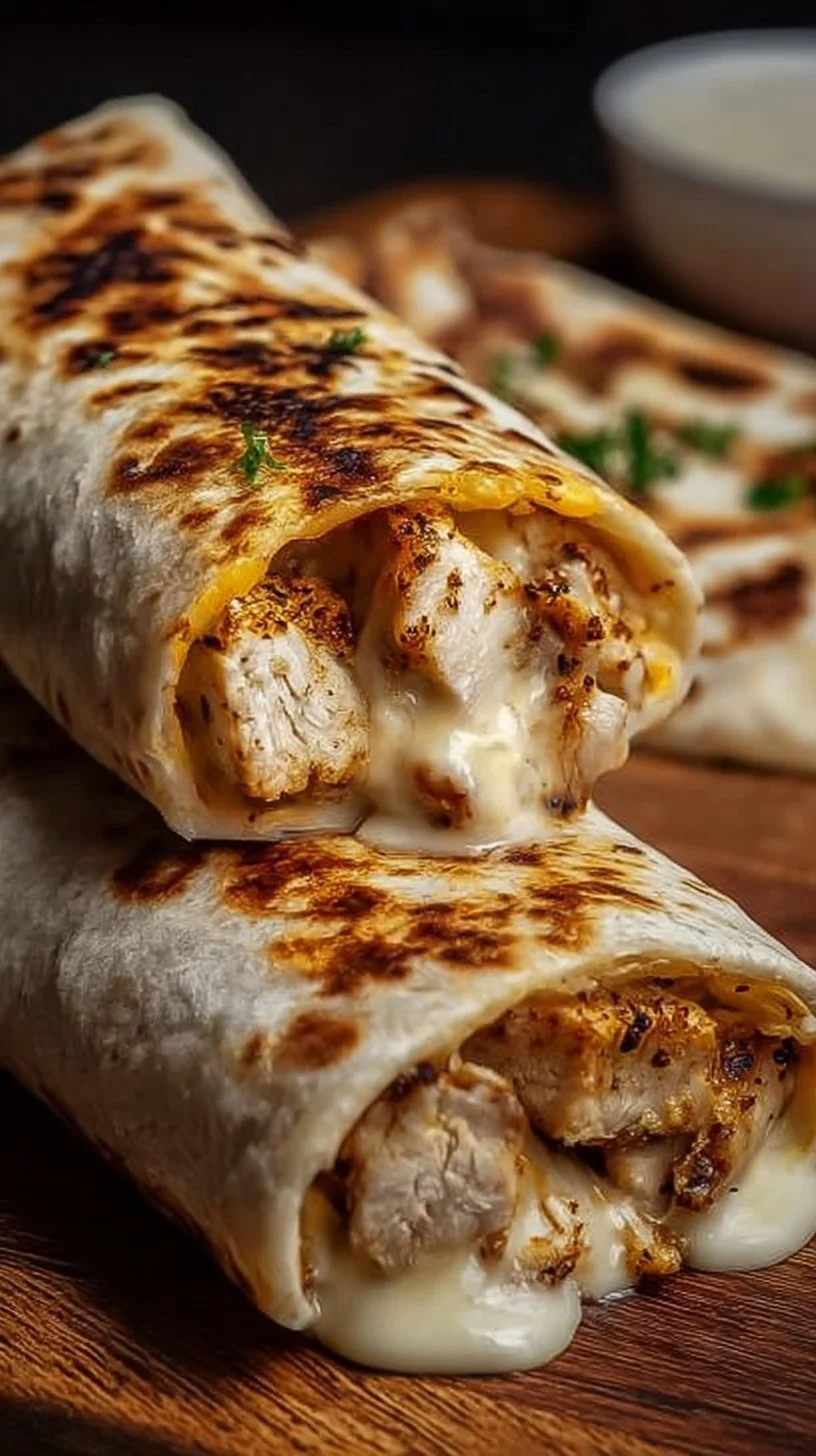 Käse-Knoblauch-Hühnchen-Wraps