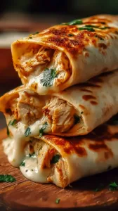 Käse-Knoblauch-Hühnchen-Wraps für einen gemütlichen Abend