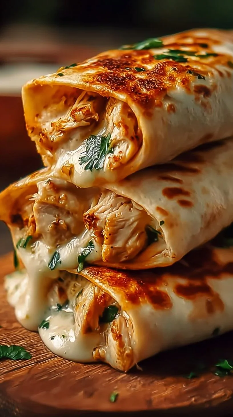 Käse-Knoblauch-Hühnchen-Wraps für einen gemütlichen Abend