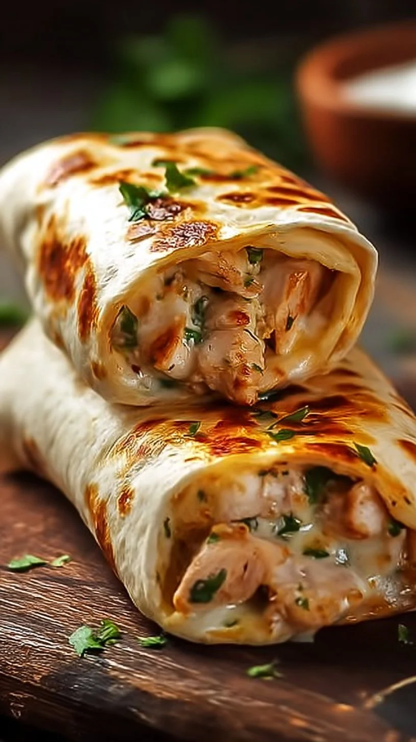 Käse-Knoblauch-Hühnchen-Wraps für einen unwiderstehlich gemütlichen Abend