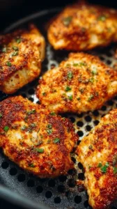 Knoblauch-Parmesan-Hähnchen auf einem Teller angerichtet