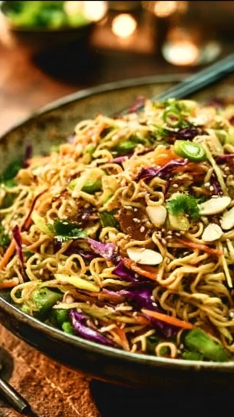 Knuspriger Asiatischer Ramen-Nudelsalat