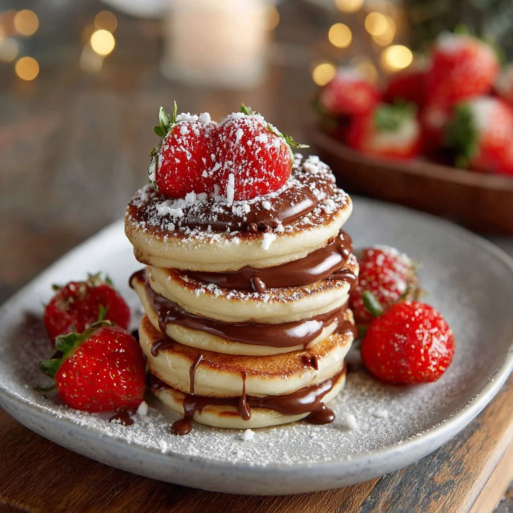 Mini Nutella-Pfannkuchenstapel machen ein besonderes Frühstück zum Valentinstag. Und Sie können die… | Partysnacks, Einfache Rezepte, Neujahrsrezepte