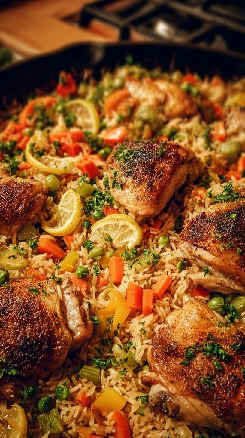 Ofen-Hähnchen mit Gemüsereis