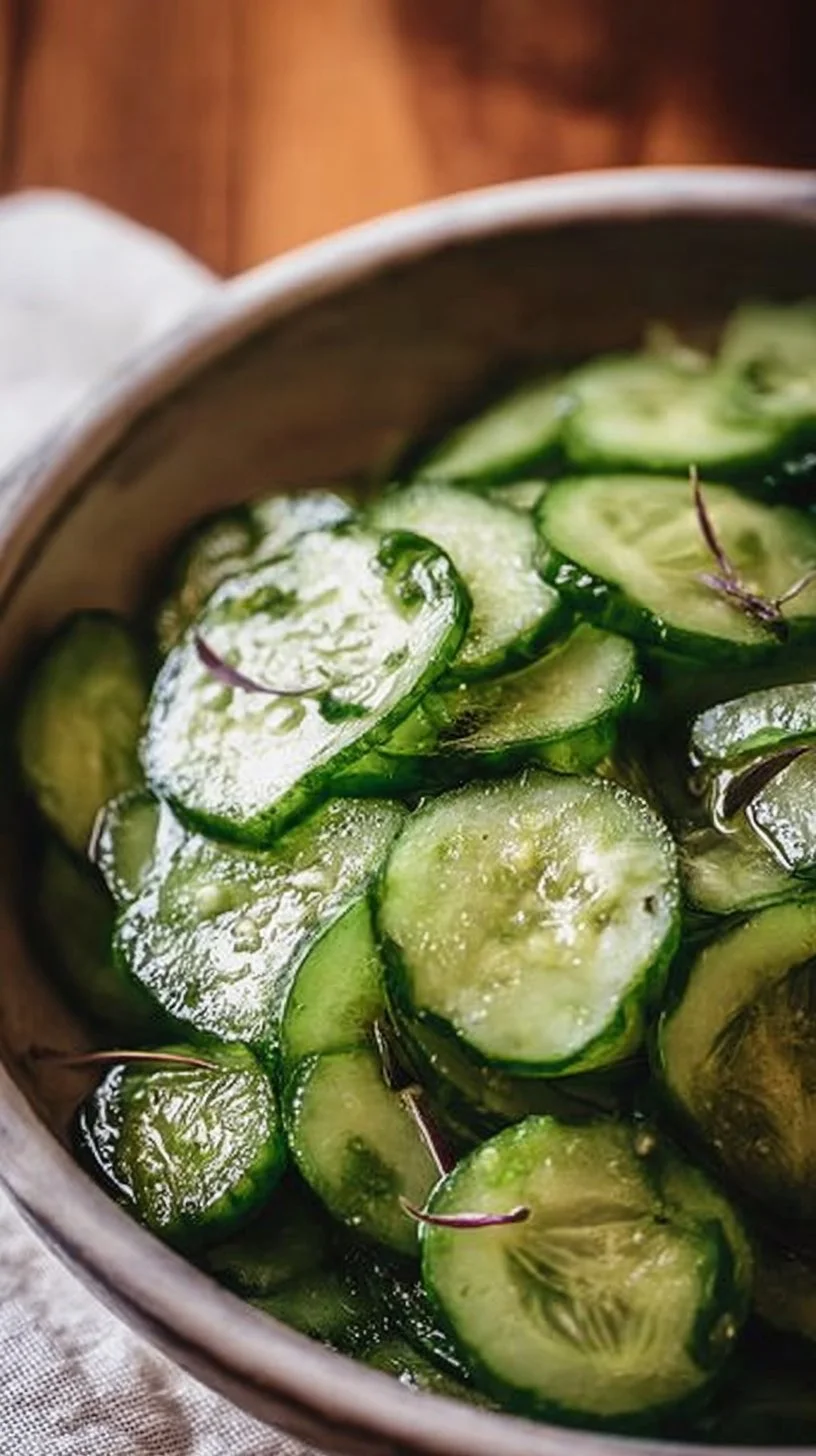 Omas Gurkensalat Rezept mit Essig und Öl