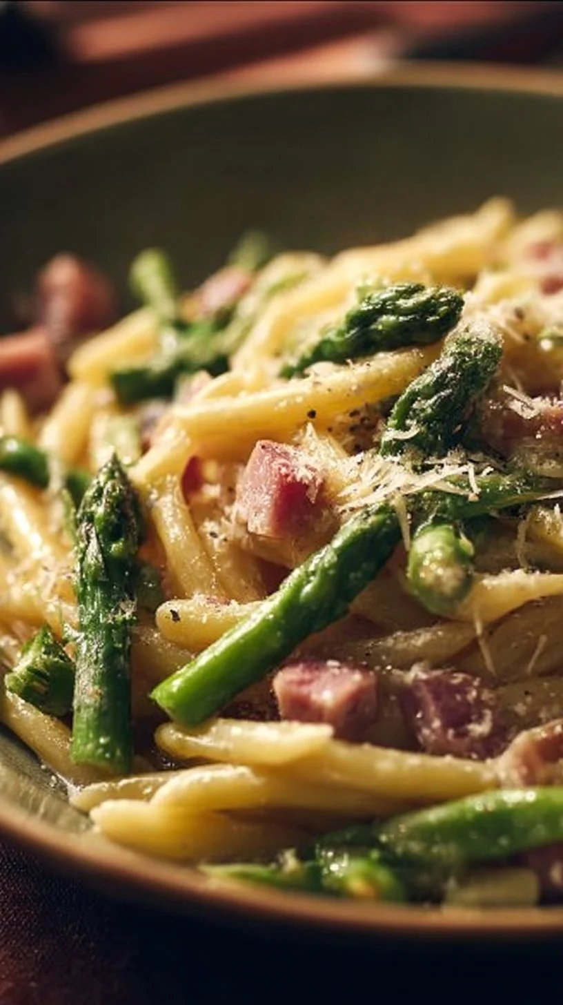 Pasta with Ham, Asparagus, and Parmesan