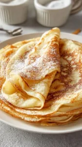 Leckere Pfannkuchen auf einem Teller, frisch zubereitet und serviert.