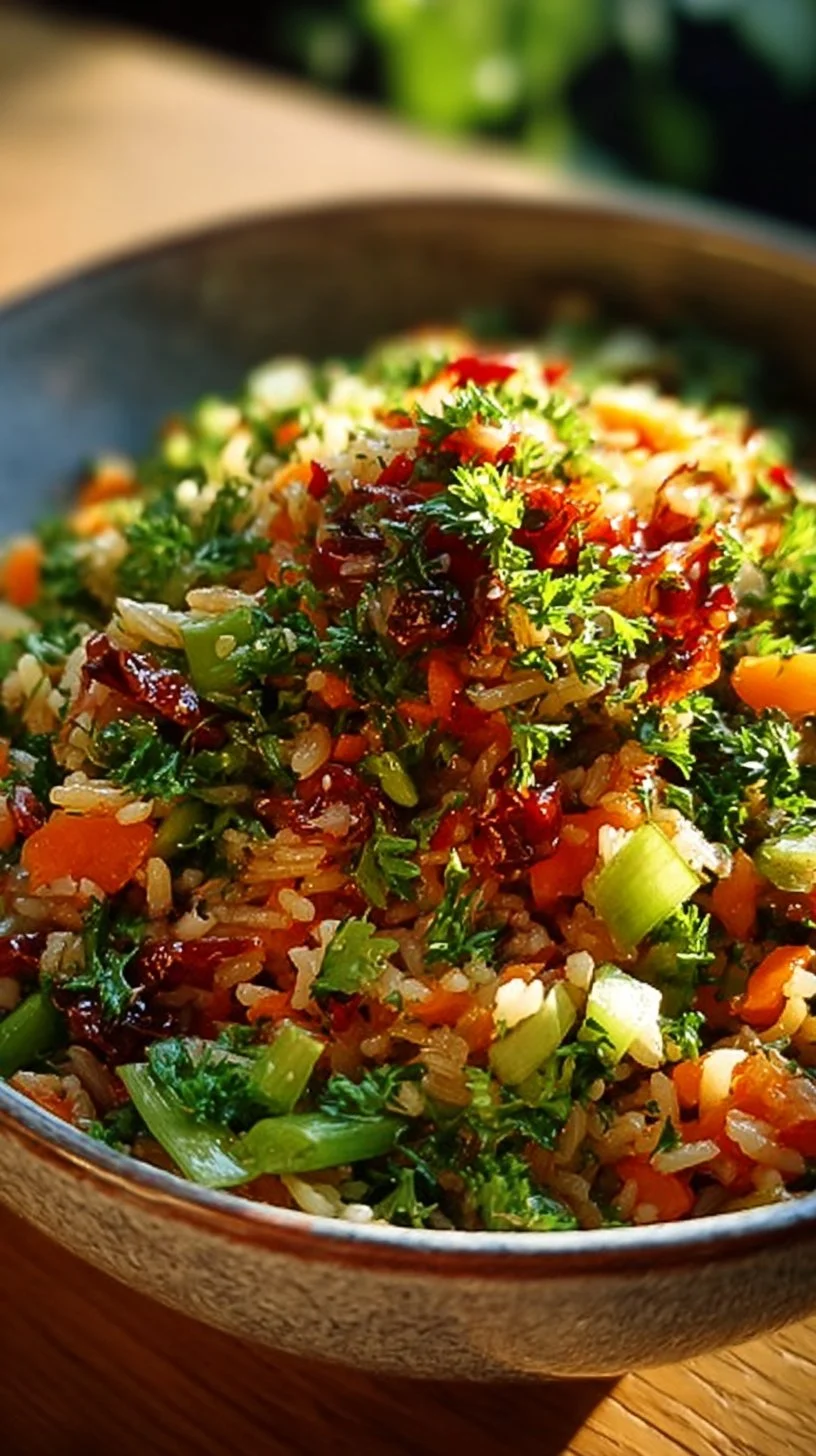 Reissalat mit Gemüse und Sesam-Chili-Dressing