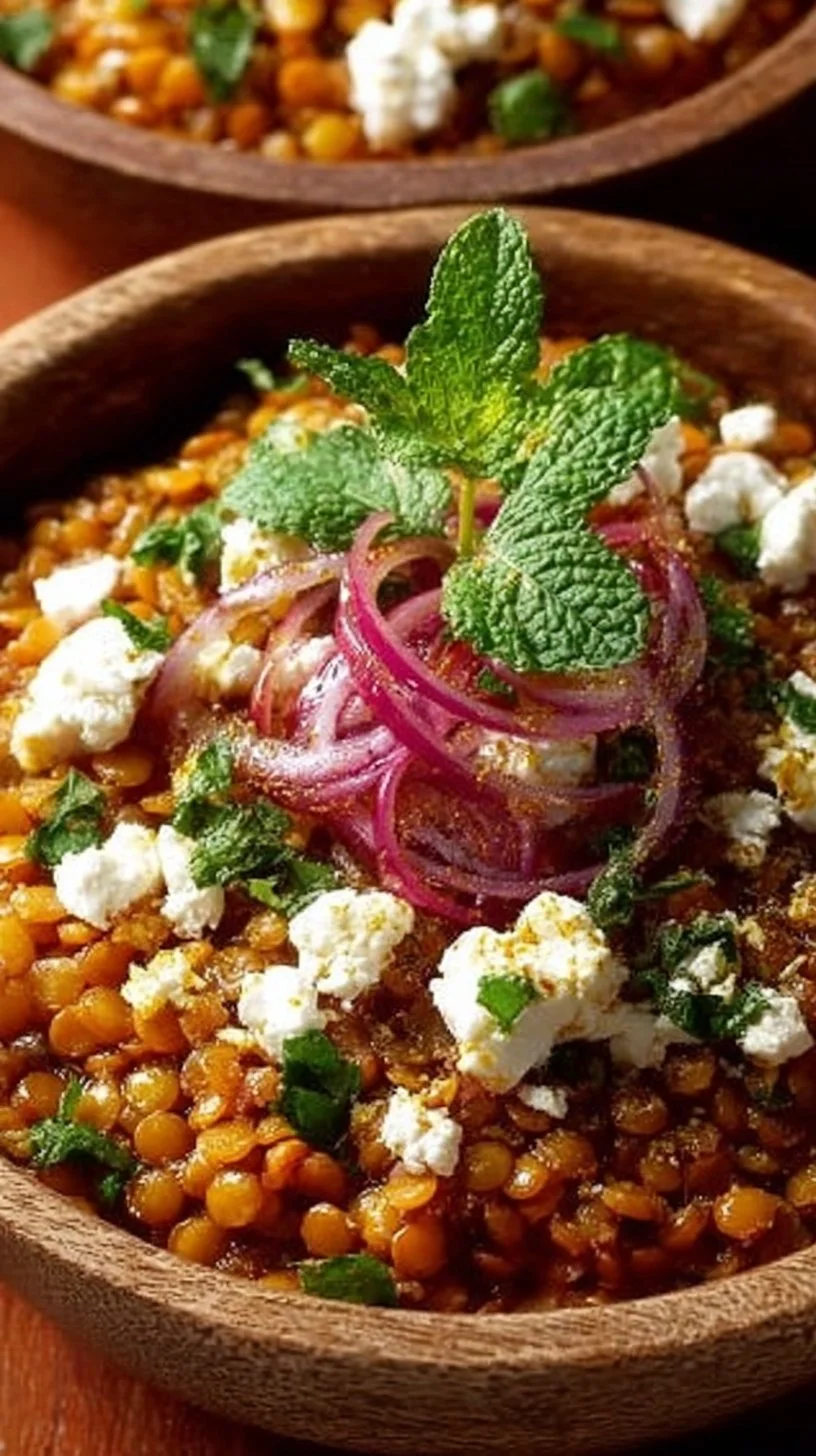 Rote-Linsen-Salat mit Feta
