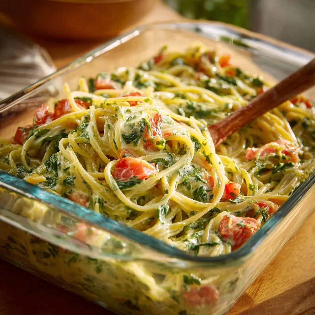Schüssel mit leckeren Spinatpasta und frischem Gemüse