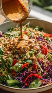 Schale mit Thai-Crunch-Salat, frische Gemüse und Aromen vereint