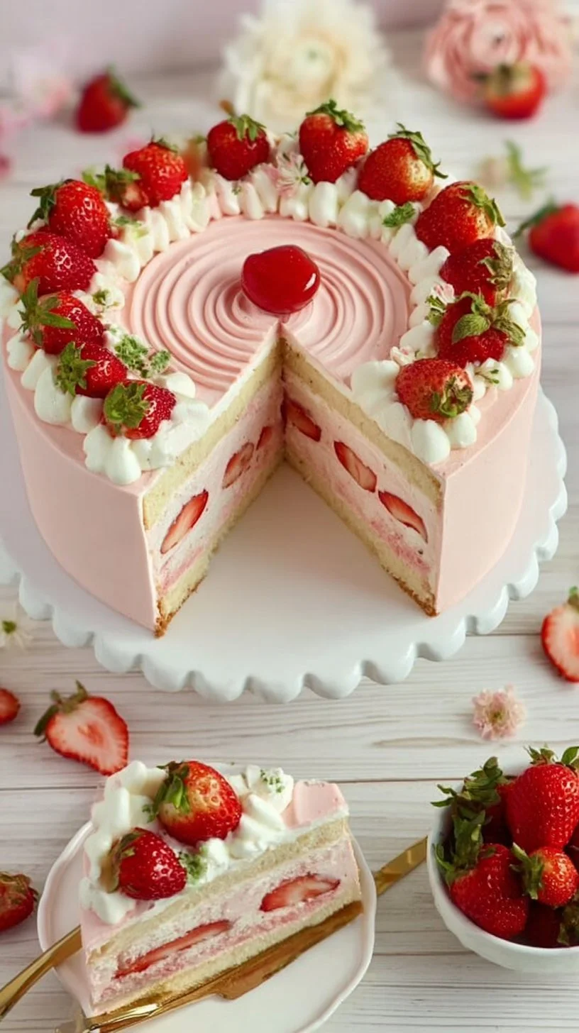 🍓 Traumhaft raffinierte Erdbeer-Quark-Sahnetorte! 🍓