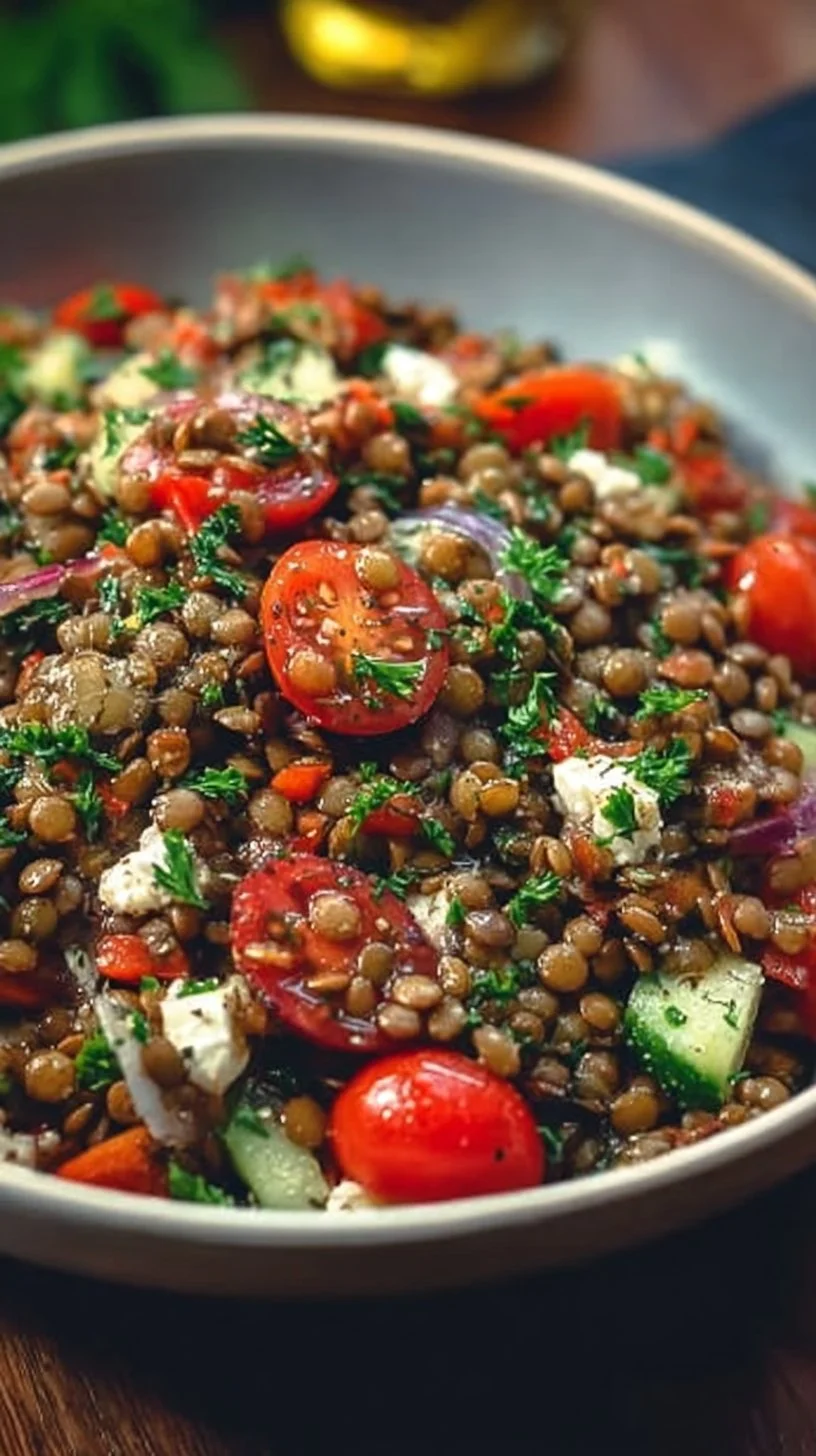 Bunter Linsensalat einfach & schnell