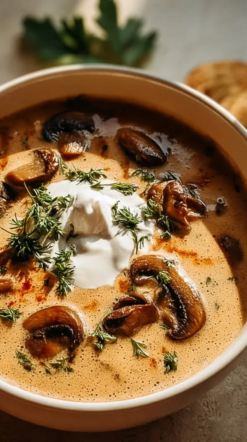 Cremige ungarische Pilzsuppe