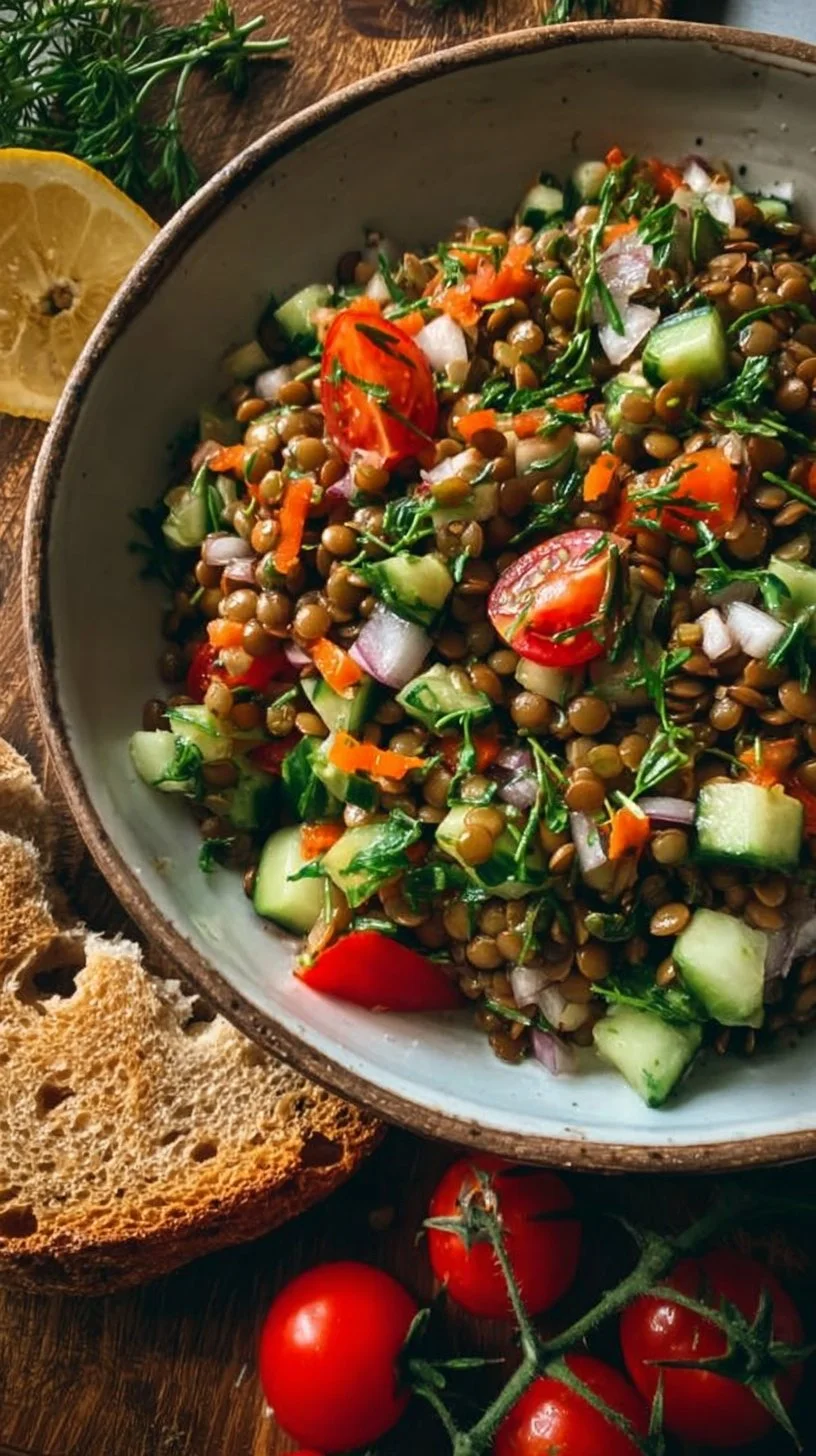 Einfacher Linsensalat