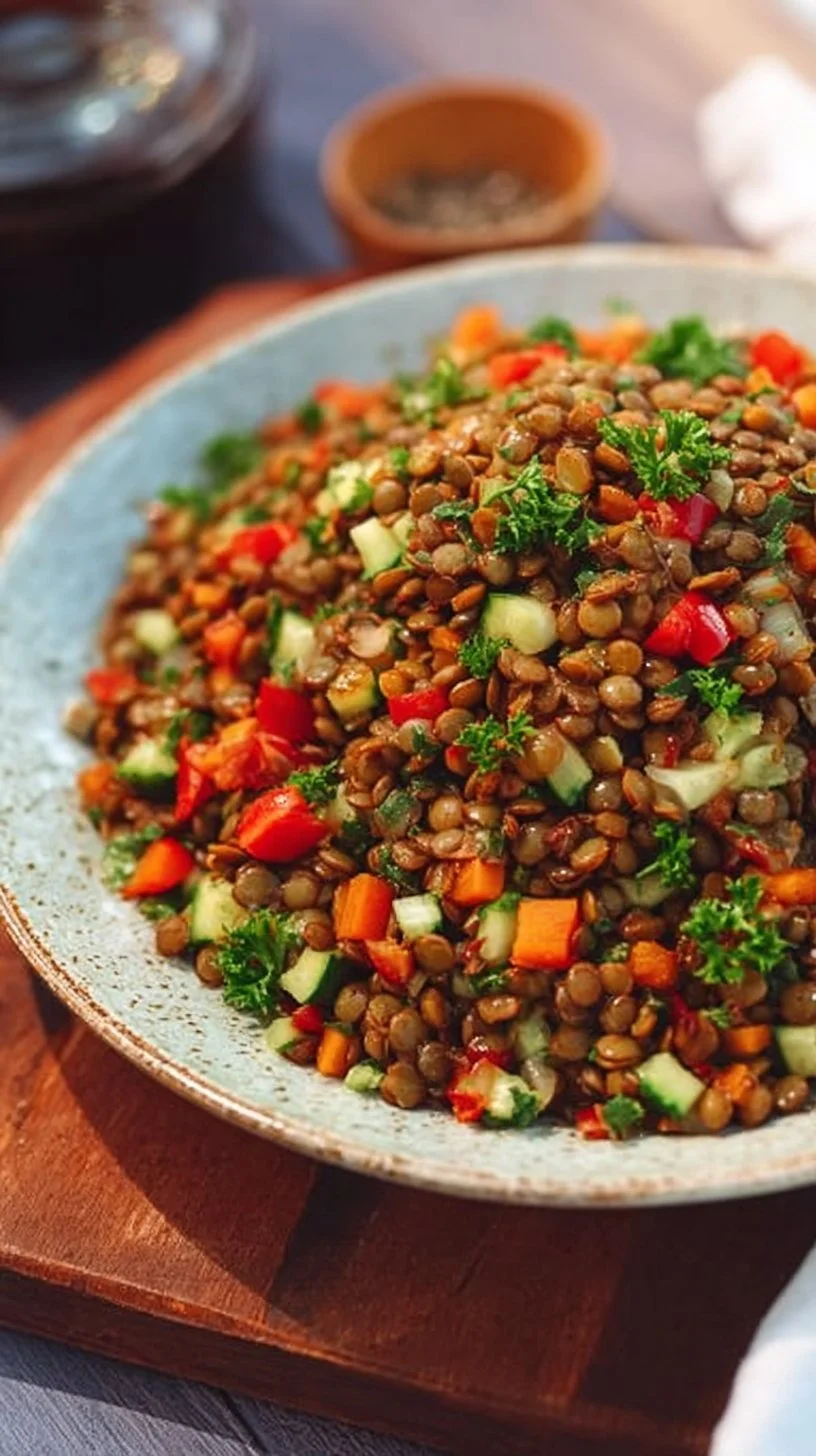 Erfrischender Linsensalat