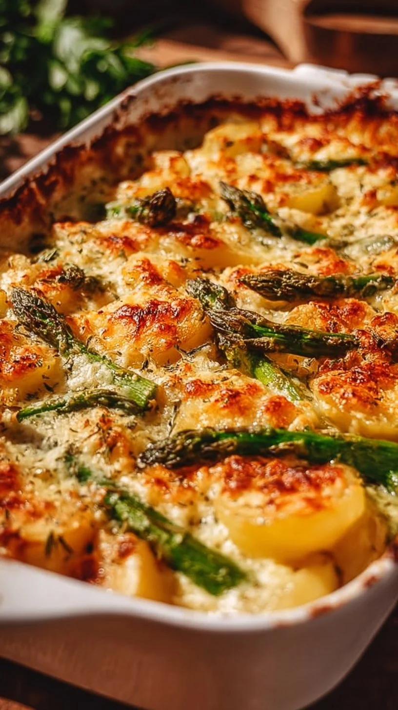 Grüner Spargel-Kartoffel-Auflauf