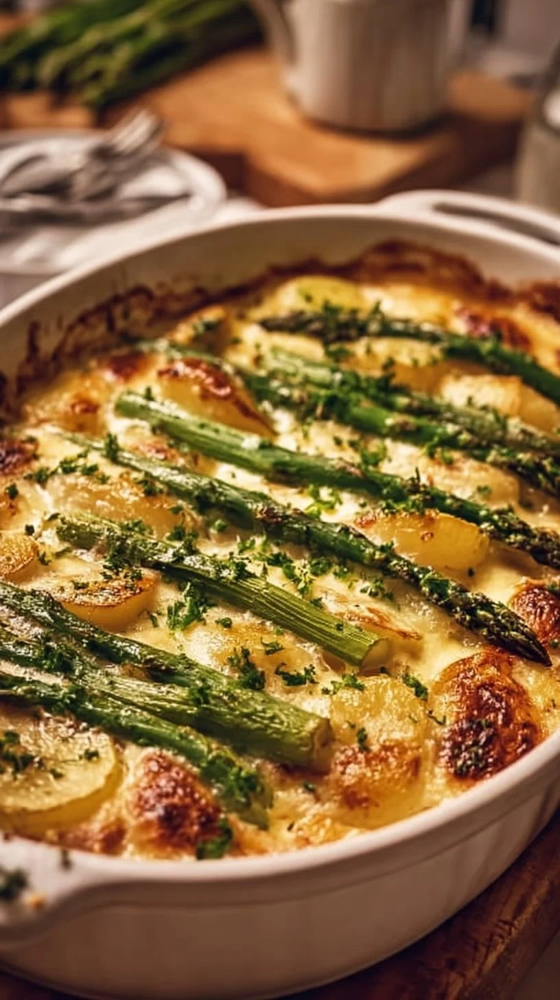Grüner Spargel-Kartoffel-Auflauf