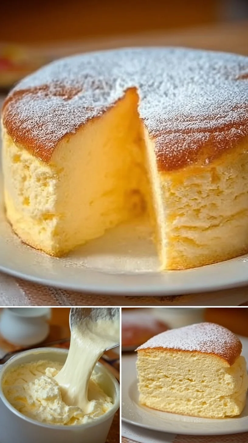 Käsekuchen mit Joghurt, frisch gebacken und verführerisch angerichtet.