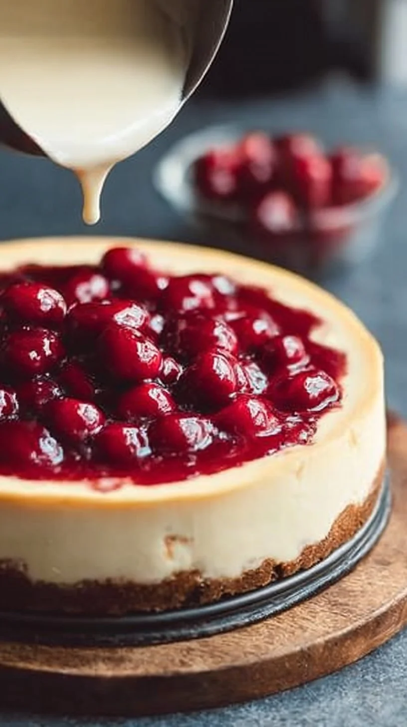 Käsekuchen mit Kirschen