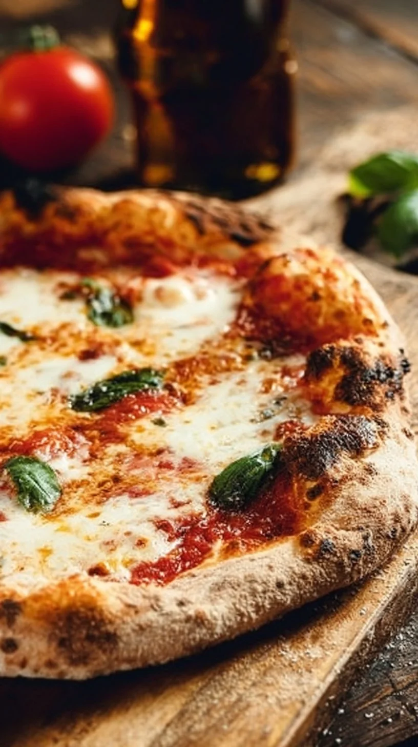Rezept für Pizzateig ohne Hefe auf einem Küchentisch