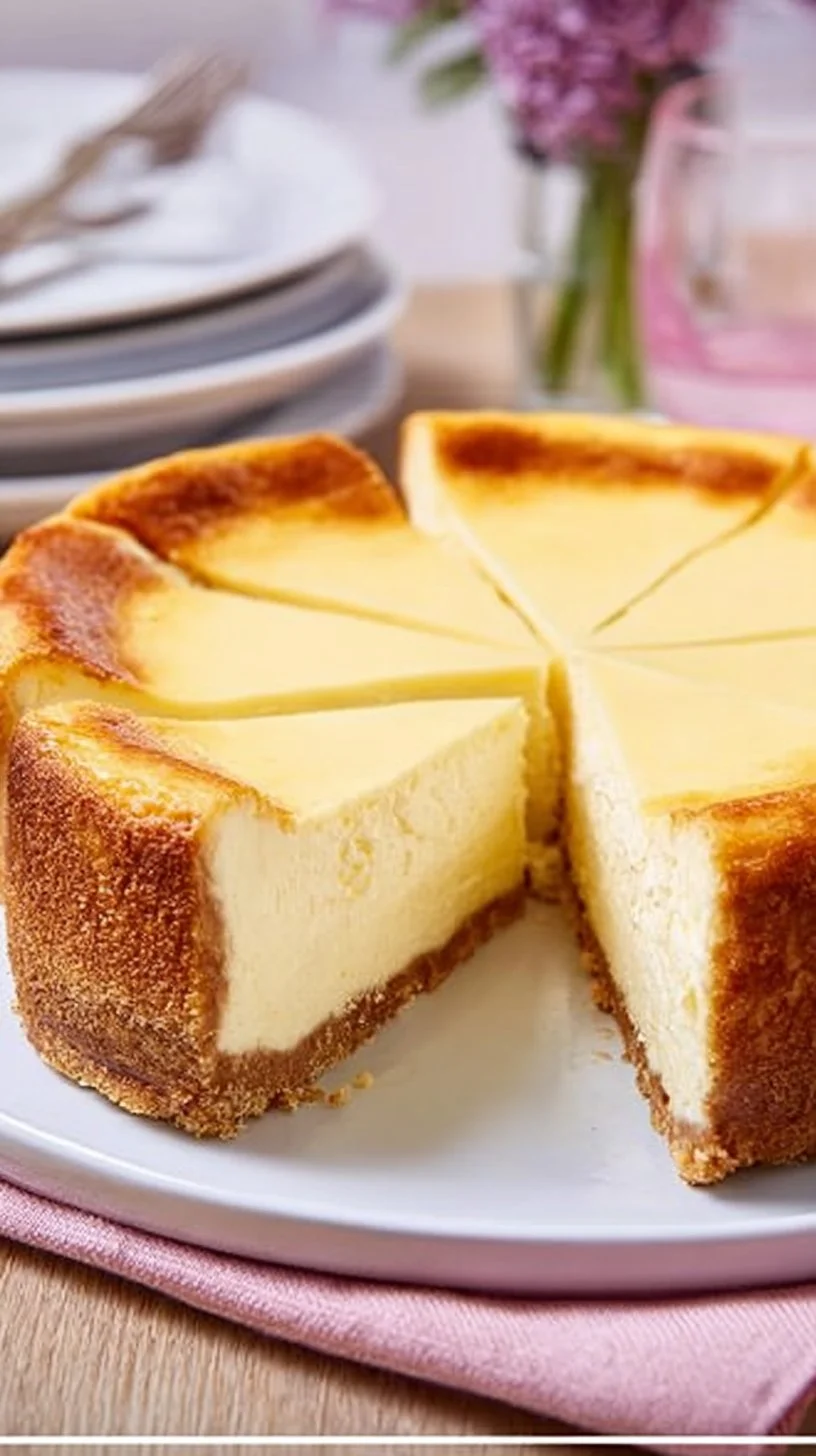 Leckere Quarktorte auf einem Teller, dekoriert mit frischen Früchten.