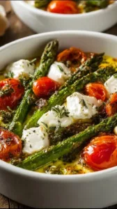 Spargel-Feta-Auflauf mit Kartoffeln und Tomaten, ein köstliches Rezept
