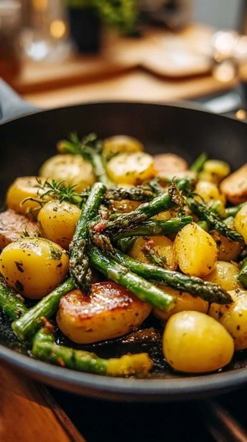 Spargelpfanne mit Kartoffeln