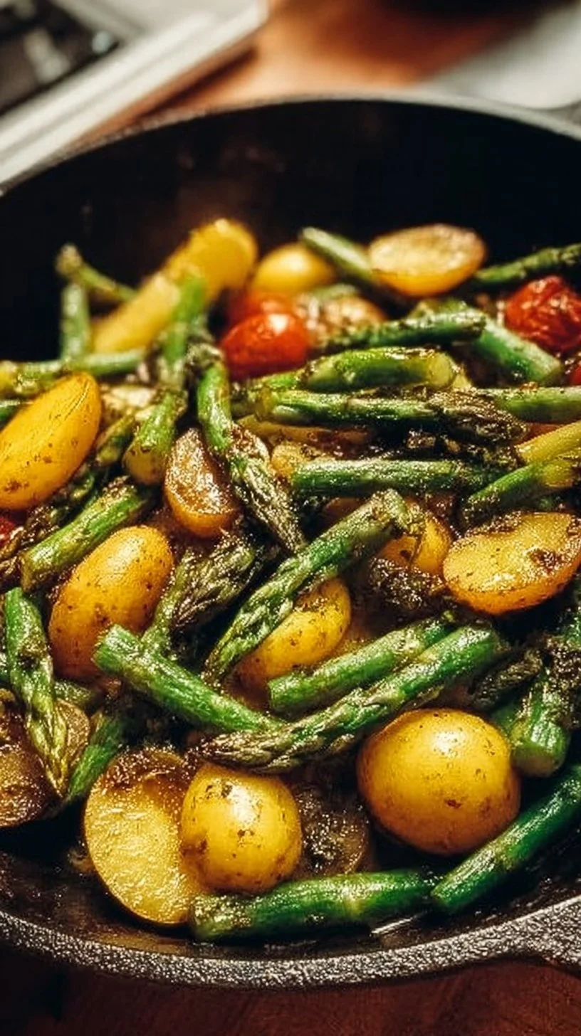 Spargelpfanne mit Kartoffeln