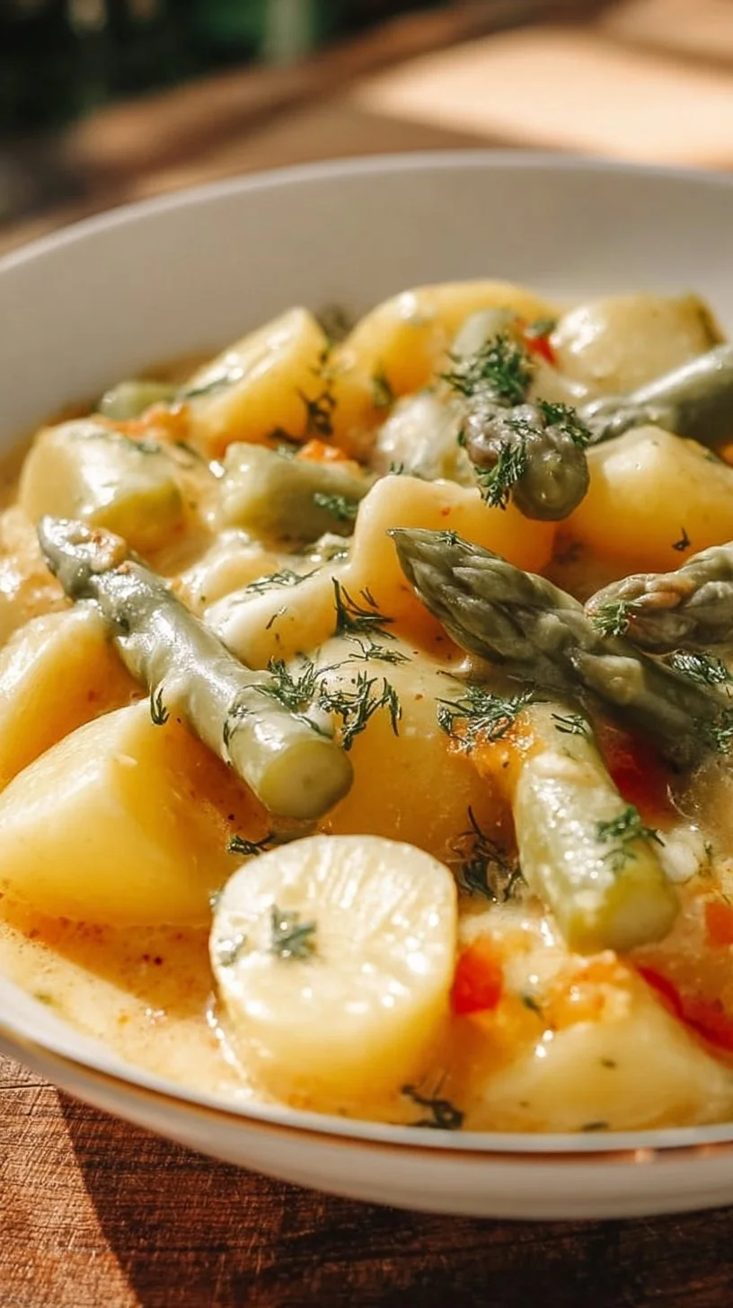 Spargelragout mit Kartoffeln