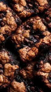 Ein Teller mit köstlichen Braune Butter Brookies, die Brownies und Cookies kombinieren.
