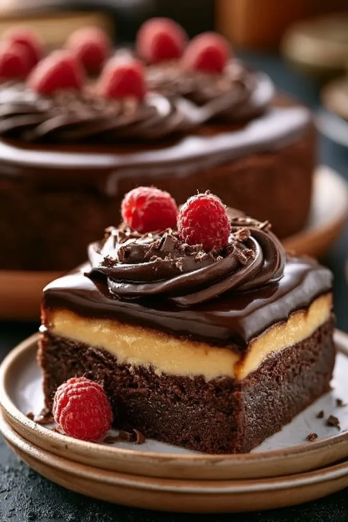 Schokoladiger Brownie-Käsekuchen als Geburtstagsüberraschung