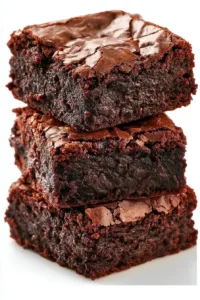 Dreifach-Schokoladen-Brownies mit Schokoladenglasur und Nüssen