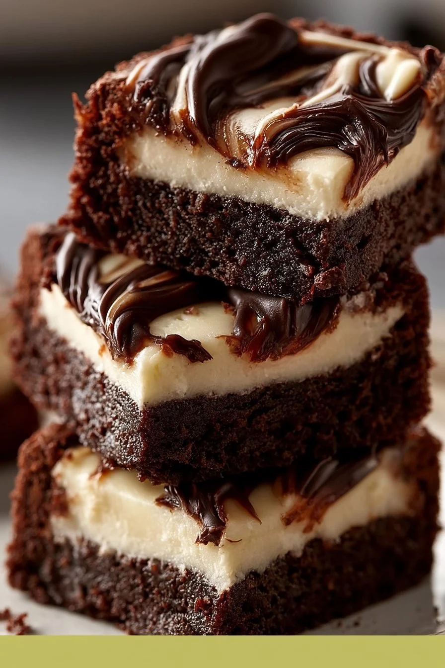 leckere Frischkäse-Brownies auf einem Teller serviert