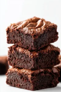 Leckere fudge brownies mit Schokoladengeschmack auf einem Dessertteller