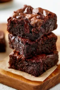 Fudgied Brownies in kleinen Portionen, ideal für Schokoladenliebhaber.