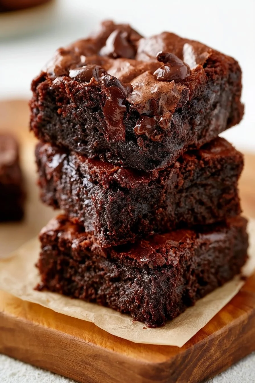 Fudgied Brownies in kleinen Portionen, ideal für Schokoladenliebhaber.