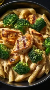 Hähnchen-Brokkoli-Pasta Rezept für 4 Personen mit frischem Gemüse und italienischen Kräutern