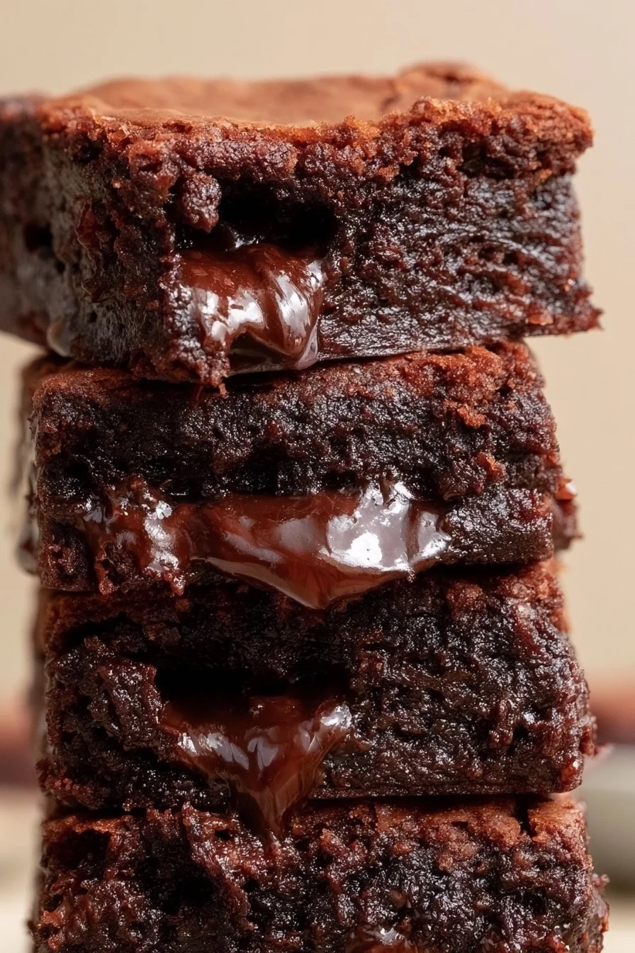 Leckere hausgemachte Brownies mit Schokolade und Nüssen