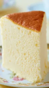 Hoch und cremiger New York Cheesecake auf einem Teller serviert